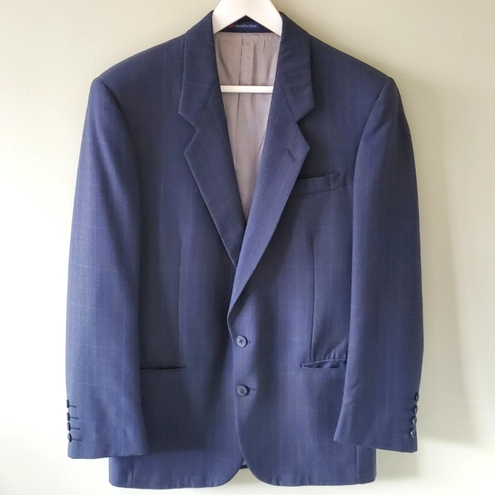Daniel Hechter 38R Old Navy Glen Plaid Wool Blend Blazer Old Money Preppy Office